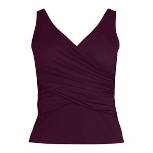Land's End slender suit tankini top soft cup bra swimsuit top wine color Various